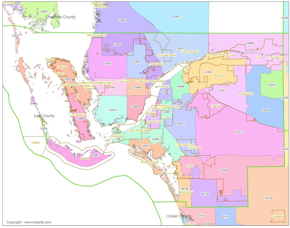 30 Fort Myers Zip Code Map - Maps Database Source